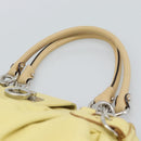 Salvatore Ferragamo Gancini Marissa Hand Bag Leather Yellow Silver Auth 192260-14