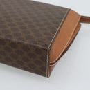 CELINE Macadam Canvas Shoulder Bag PVC Leather Brown Gold Auth 192261-12
