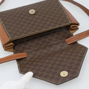 CELINE Macadam Canvas Shoulder Bag PVC Leather Brown Gold Auth 192261-14