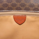 CELINE Macadam Canvas Shoulder Bag PVC Leather Brown Gold Auth 192261-15