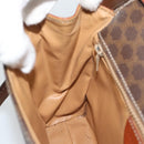 CELINE Macadam Canvas Shoulder Bag PVC Leather Brown Gold Auth 192261-18