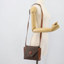 CELINE Macadam Canvas Shoulder Bag PVC Leather Brown Gold Auth 192261-22