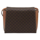 CELINE Macadam Canvas Shoulder Bag PVC Leather Brown Gold Auth 192261-3