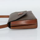 CELINE Macadam Canvas Shoulder Bag PVC Leather Brown Gold Auth 192261-4
