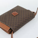CELINE Macadam Canvas Shoulder Bag PVC Leather Brown Gold Auth 192261-6