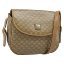 CELINE Macadam Canvas Shoulder Bag PVC Beige Gold Auth 192266-1