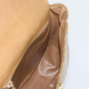 CELINE Macadam Canvas Shoulder Bag PVC Beige Gold Auth 192266-18