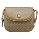 CELINE Macadam Canvas Shoulder Bag PVC Beige Gold Auth 192266-2