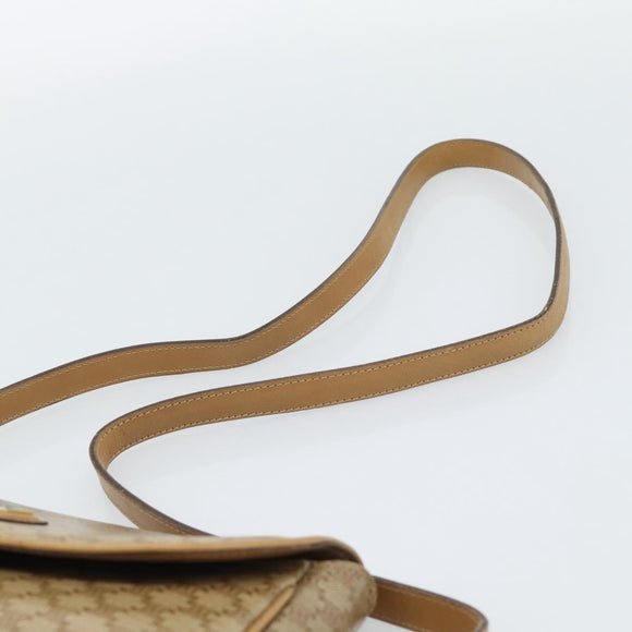 CELINE Macadam Canvas Shoulder Bag PVC Beige Gold Auth 192266