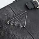 PRADA Tote Bag Vittero Dino Leather Black Silver Auth 192267SAM-14