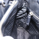 PRADA Tote Bag Vittero Dino Leather Black Silver Auth 192267SAM-19