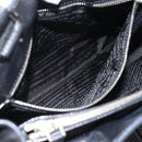 PRADA Tote Bag Vittero Dino Leather Black Silver Auth 192267SAM-21