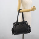 PRADA Tote Bag Vittero Dino Leather Black Silver Auth 192267SAM-27