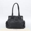 PRADA Tote Bag Vittero Dino Leather Black Silver Auth 192267SAM-28