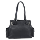 PRADA Tote Bag Vittero Dino Leather Black Silver Auth 192267SAM-3