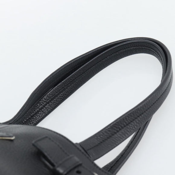PRADA Tote Bag Vittero Dino Leather Black Silver Auth 192267SAM