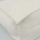 Miu Miu Tote Bag Leather White Silver Auth 192270A-16