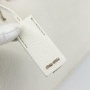 Miu Miu Tote Bag Leather White Silver Auth 192270A-18