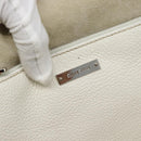 Miu Miu Tote Bag Leather White Silver Auth 192270A-19