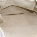 Miu Miu Tote Bag Leather White Silver Auth 192270A-11