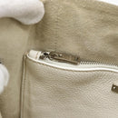 Miu Miu Tote Bag Leather White Silver Auth 192270A-22