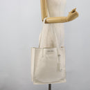 Miu Miu Tote Bag Leather White Silver Auth 192270A-24