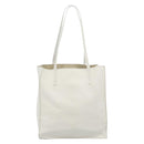 Miu Miu Tote Bag Leather White Silver Auth 192270A-2