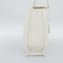 Miu Miu Tote Bag Leather White Silver Auth 192270A-3