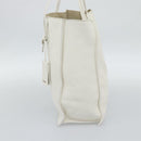 Miu Miu Tote Bag Leather White Silver Auth 192270A-4