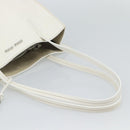 Miu Miu Tote Bag Leather White Silver Auth 192270A-7