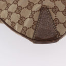 GUCCI GG Canvas Horsebit Shoulder Bag Beige Gold 145826 Auth 192271V-8