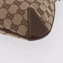 GUCCI GG Canvas Horsebit Shoulder Bag Beige Gold 145826 Auth 192271V-15