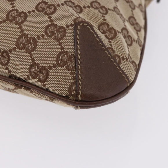 GUCCI GG Canvas Horsebit Shoulder Bag Beige Gold 145826 Auth 192271V