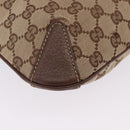 GUCCI GG Canvas Horsebit Shoulder Bag Beige Gold 145826 Auth 192271V-16