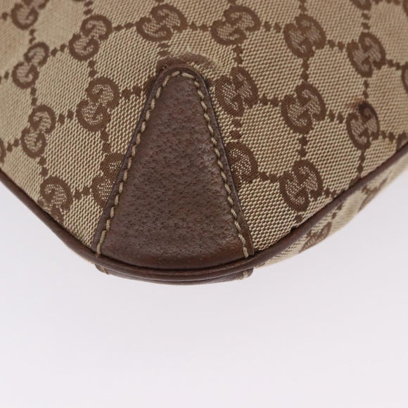 GUCCI GG Canvas Horsebit Shoulder Bag Beige Gold 145826 Auth 192271V