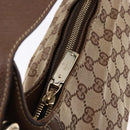 GUCCI GG Canvas Horsebit Shoulder Bag Beige Gold 145826 Auth 192271V-9