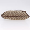 GUCCI GG Canvas Horsebit Shoulder Bag Beige Gold 145826 Auth 192271V-5