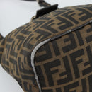 FENDI Zucca Canvas Mamma Baguette Shoulder Bag Brown Gold Auth 192273-14