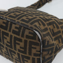 FENDI Zucca Canvas Mamma Baguette Shoulder Bag Brown Gold Auth 192273-15