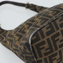 FENDI Zucca Canvas Mamma Baguette Shoulder Bag Brown Gold Auth 192273-16