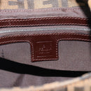 FENDI Zucca Canvas Mamma Baguette Shoulder Bag Brown Gold Auth 192273-18