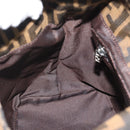 FENDI Zucca Canvas Mamma Baguette Shoulder Bag Brown Gold Auth 192273-20