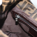 FENDI Zucca Canvas Mamma Baguette Shoulder Bag Brown Gold Auth 192273-21
