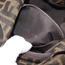 FENDI Zucca Canvas Mamma Baguette Shoulder Bag Brown Gold Auth 192273-11
