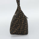 FENDI Zucca Canvas Mamma Baguette Shoulder Bag Brown Gold Auth 192273-3