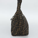 FENDI Zucca Canvas Mamma Baguette Shoulder Bag Brown Gold Auth 192273-4