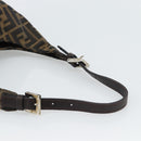 FENDI Zucca Canvas Mamma Baguette Shoulder Bag Brown Gold Auth 192273-7
