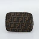 FENDI Zucca Canvas Mamma Baguette Shoulder Bag Brown Gold Auth 192273-5
