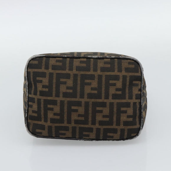 FENDI Zucca Canvas Mamma Baguette Shoulder Bag Brown Gold Auth 192273