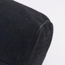 Christian Dior Trotter Canvas Boston Bag Leather Navy Silver Auth 192274-14